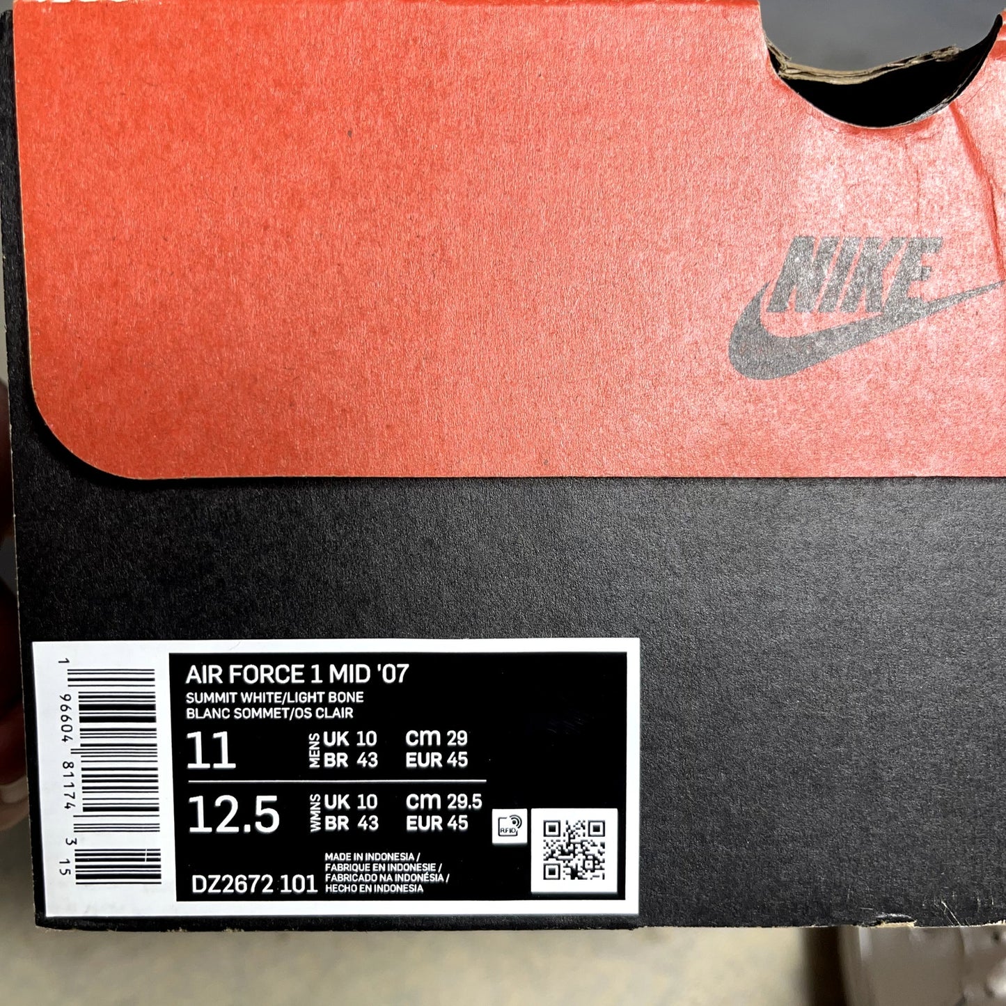 Nike Air Force 1 Mid '07 Size 11 White