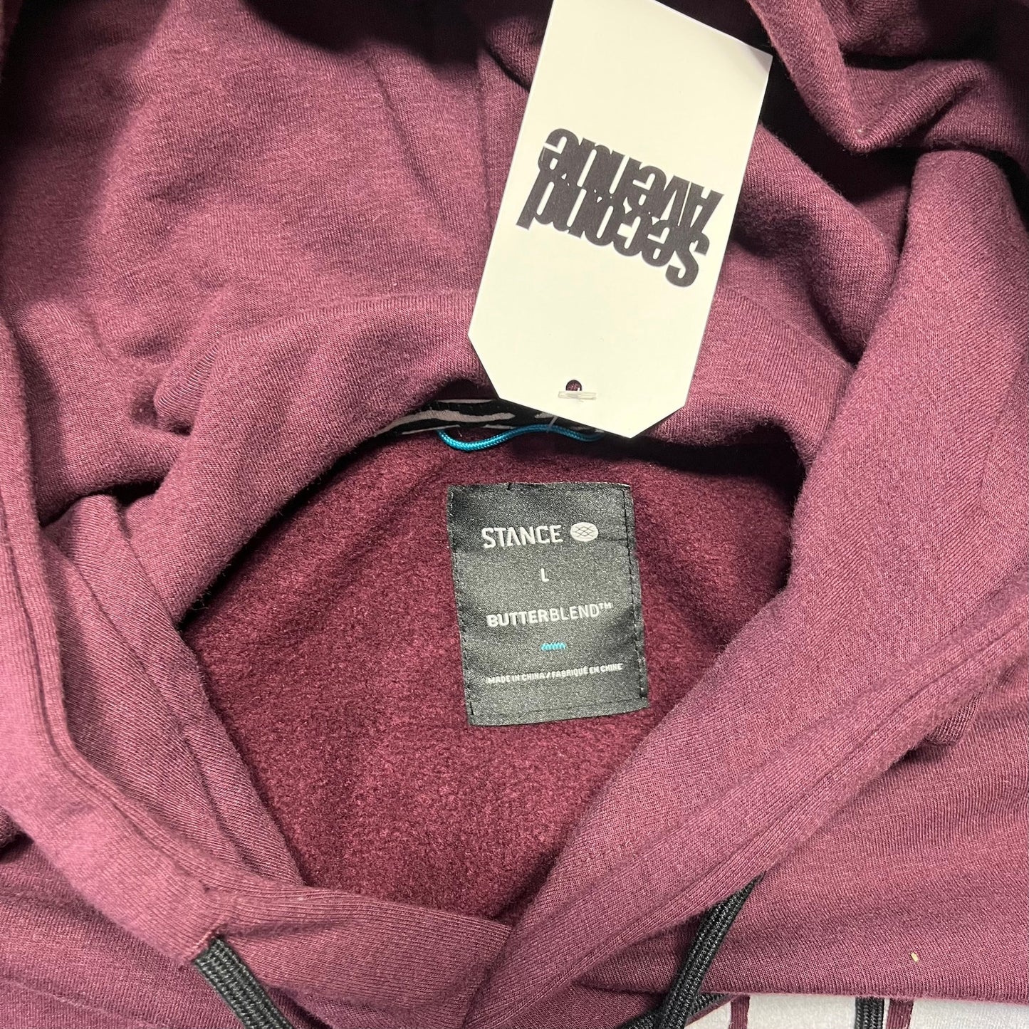 2ND AVE SK8 Vertface Logo Purple Hoodie Size Large