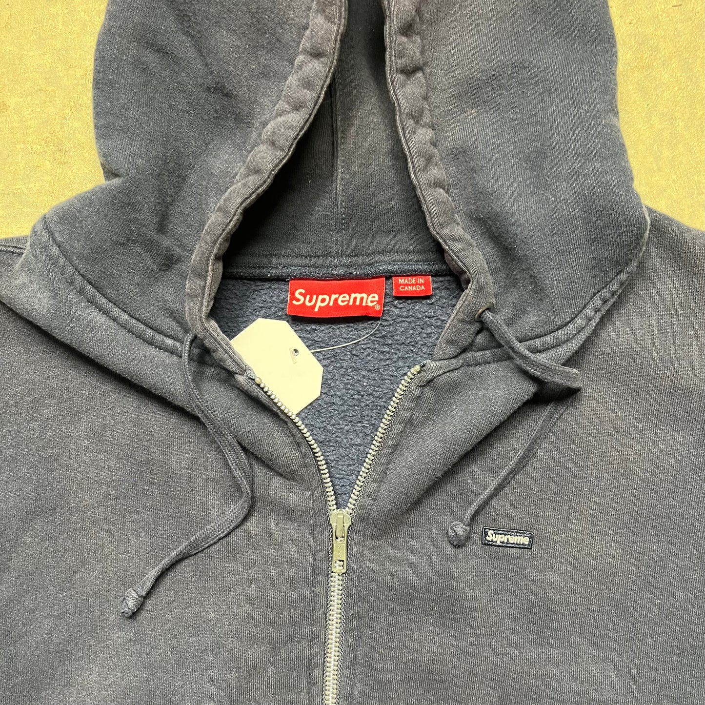 Supreme Box Logo Zip Up Hoodie Navy Blue Large