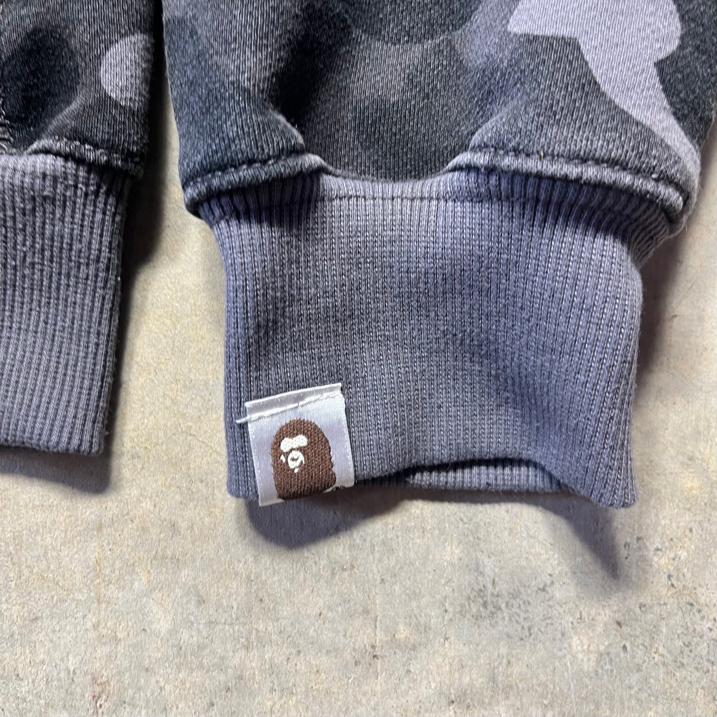 A Bathing Ape Camo Full Zip Gray Hoodie Small