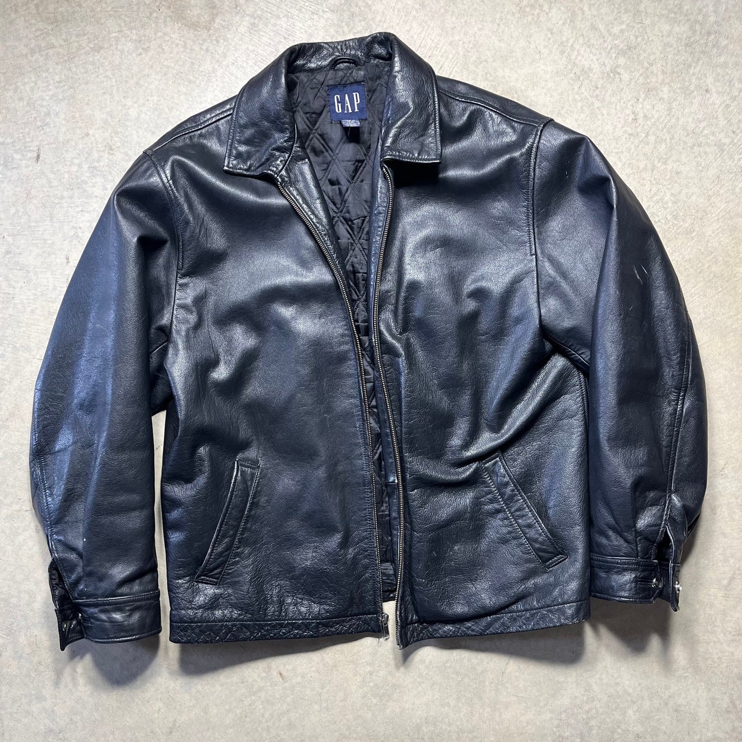 Vintage Gap Leather Jacket Men's Large