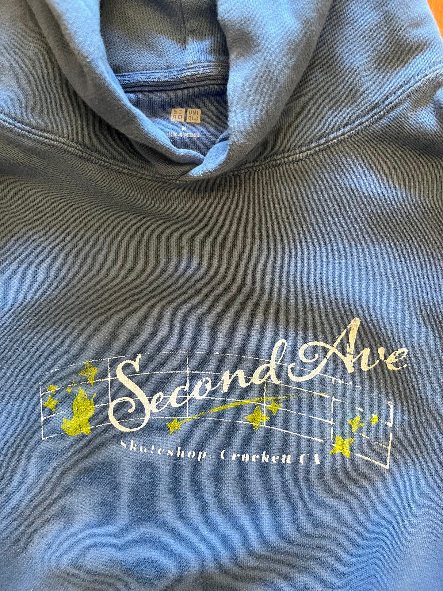 Second Ave Wizard Up-cycled Hoodie Blue Medium