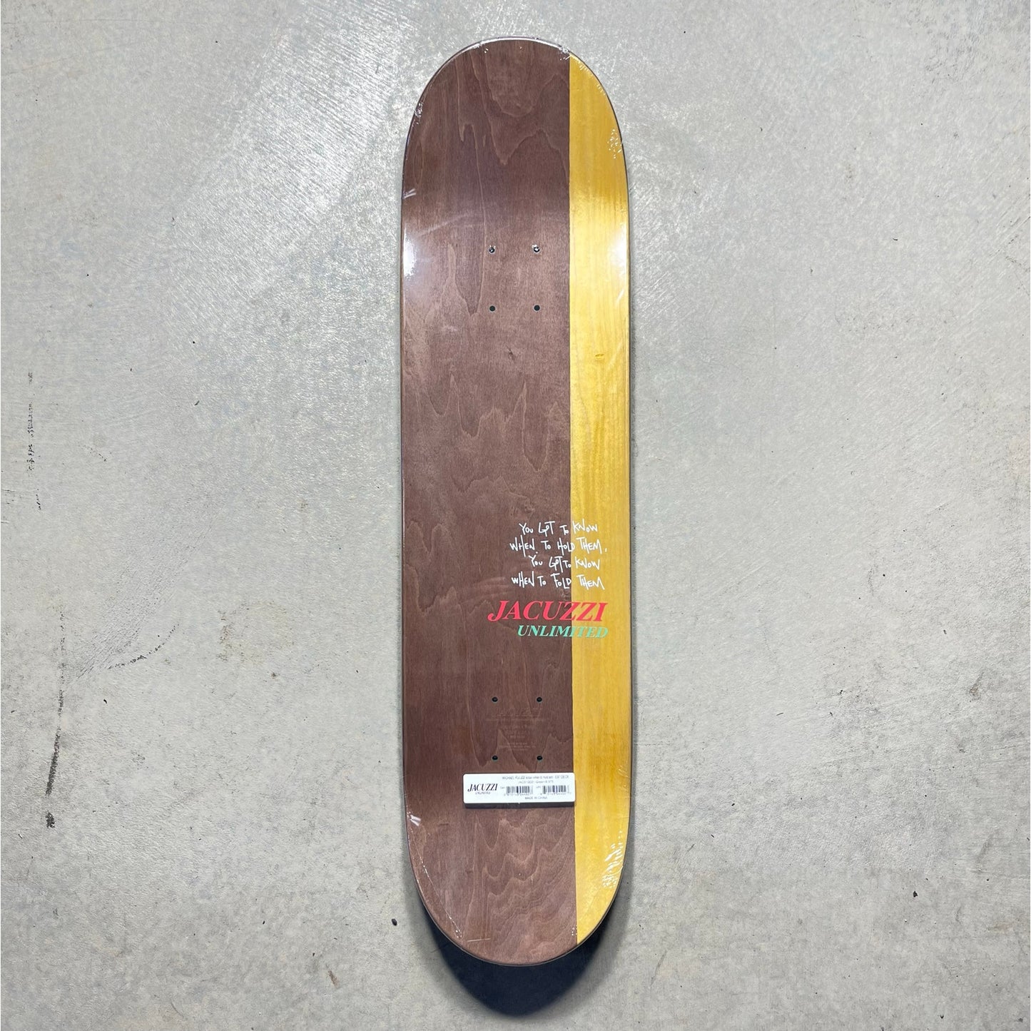 Jacuzzi Pulizzi Know When to Hold Em EX7 Deck - 8.375