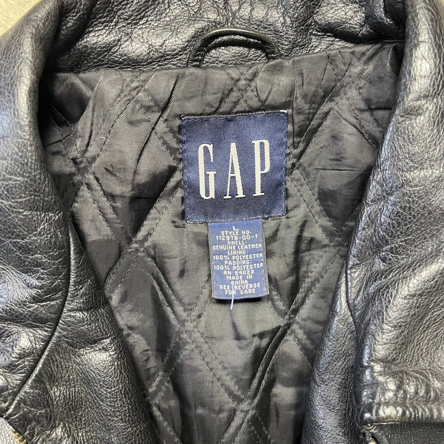 Vintage Gap Leather Jacket Men's Large