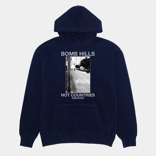 GX1000 Bomb Hills Not Countries Hoodie - Navy Size Large