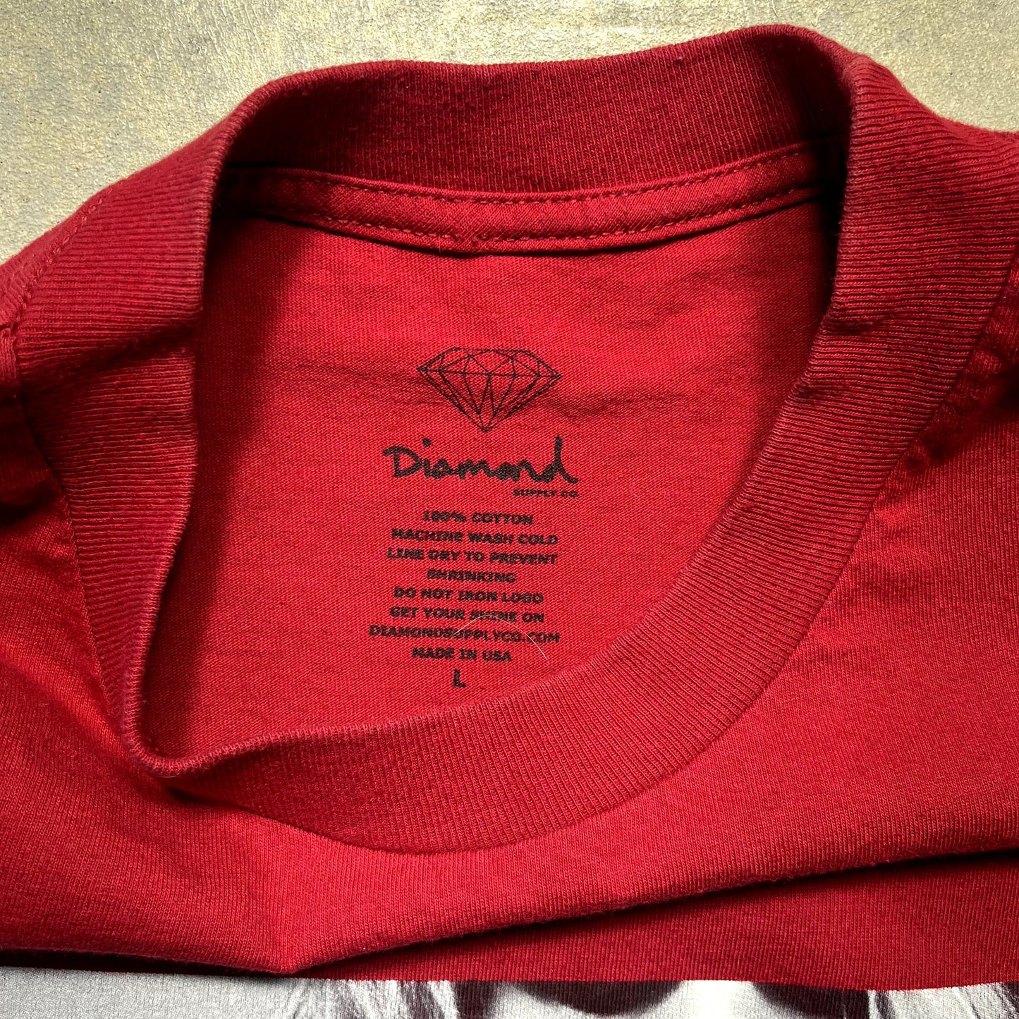 Diamond Supply Co Red Smoke Diamond T-Shirt Size Large