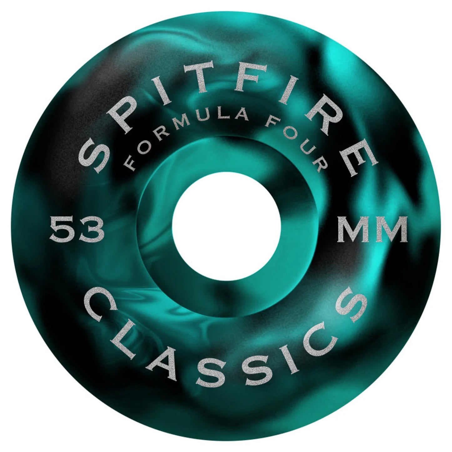 Spitfire Floral Classic Black Teal Swirl F4 53mm 99a