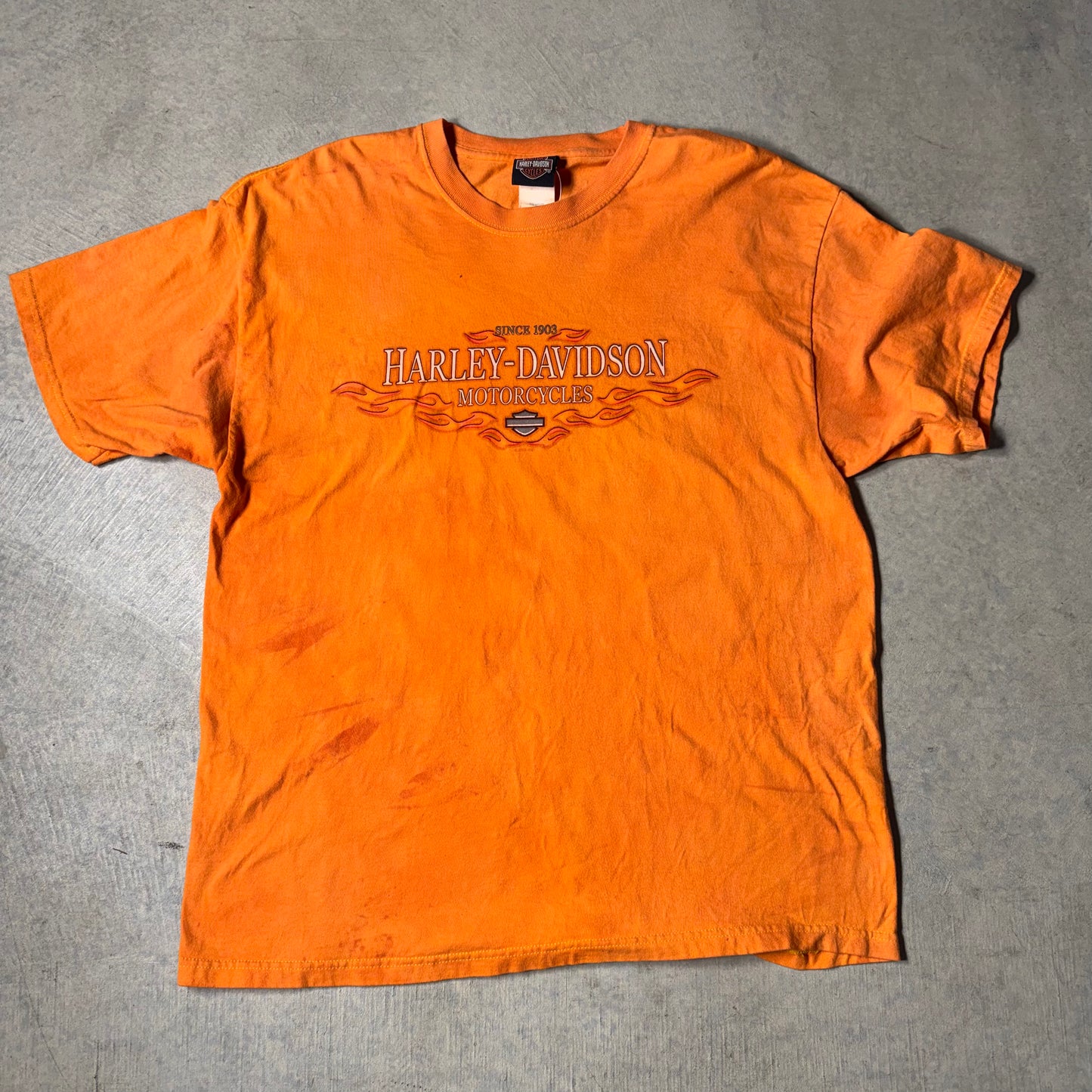 Vintage Orange Harley-Davidson Graphic T-Shirt XL