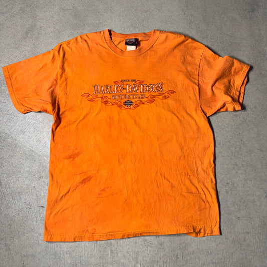 Vintage Orange Harley-Davidson Graphic T-Shirt XL