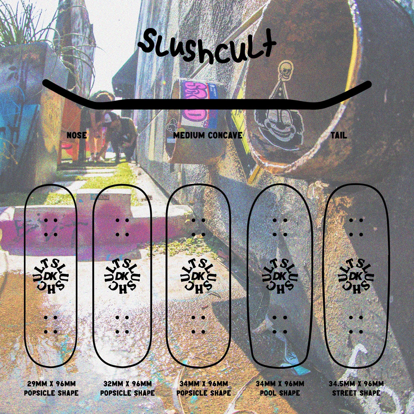 SLUSHCULT "NEW OVAL BLUE" FINGERBOARD DECK