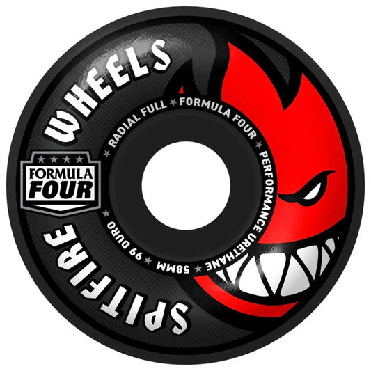 Spitfire Formula Four Black Radial Full 99A 58mm