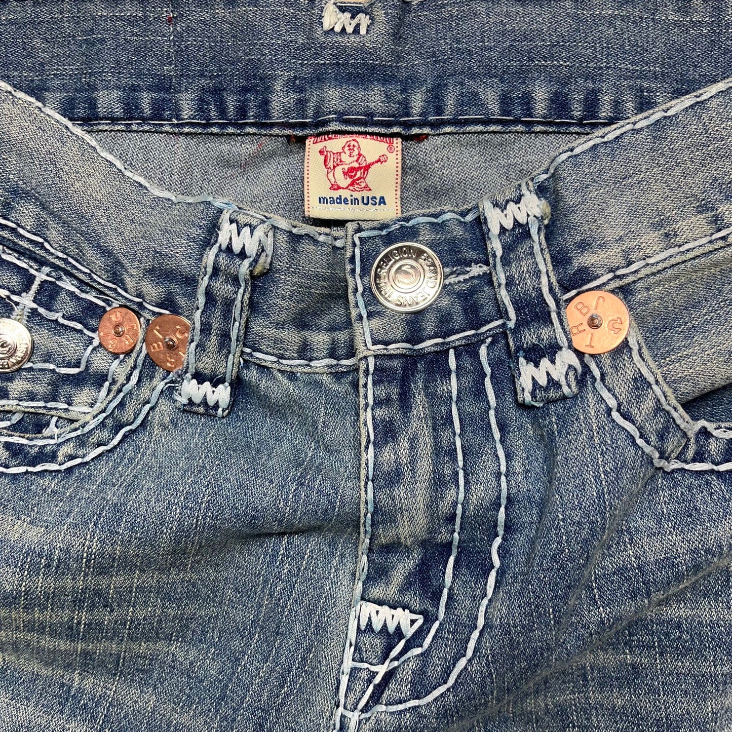 True Religion Joey Super T Flare Jeans USA Bootcut Y2K 32x30 Stitch Flap Pocket