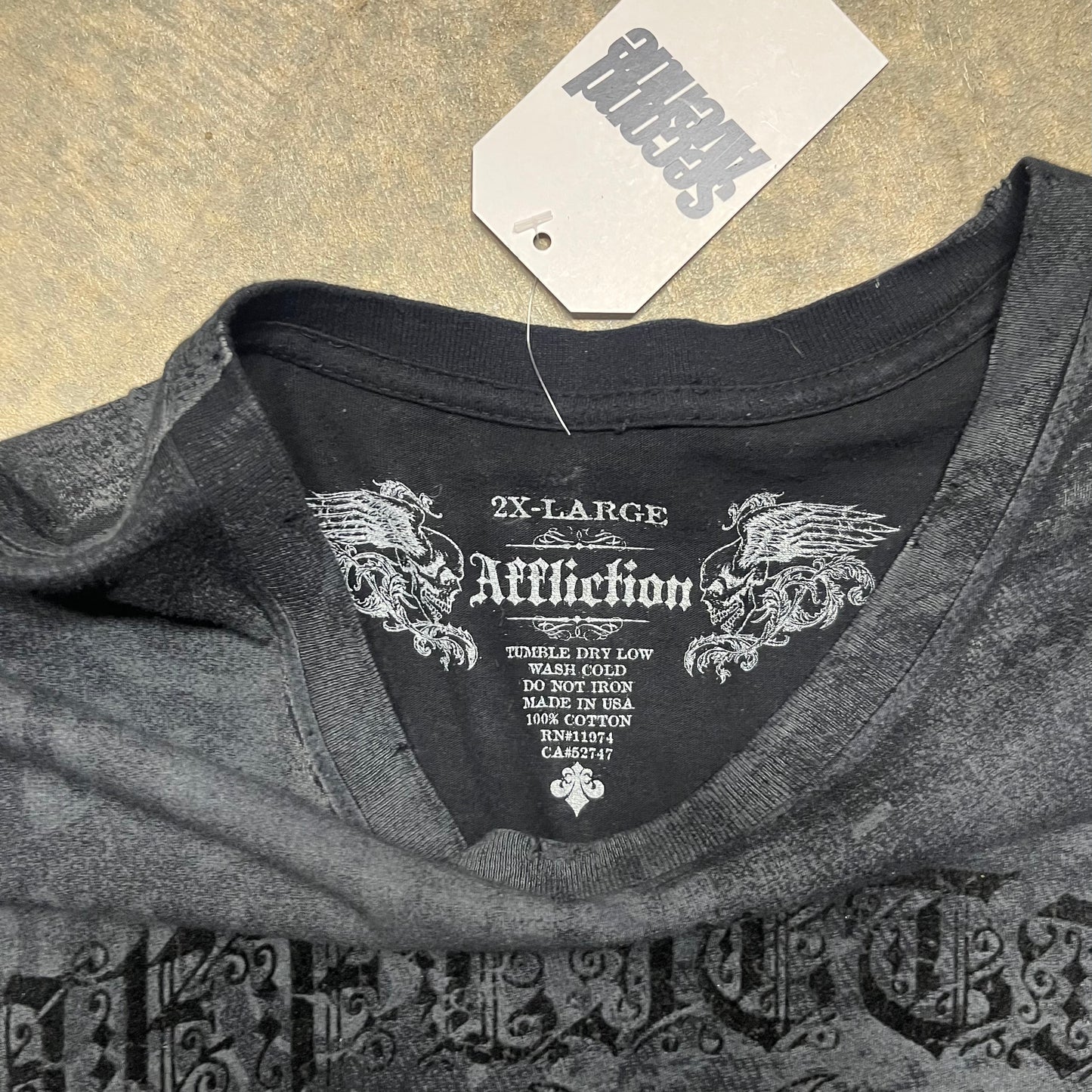 Affliction Black Graphic T-Shirt 2XL