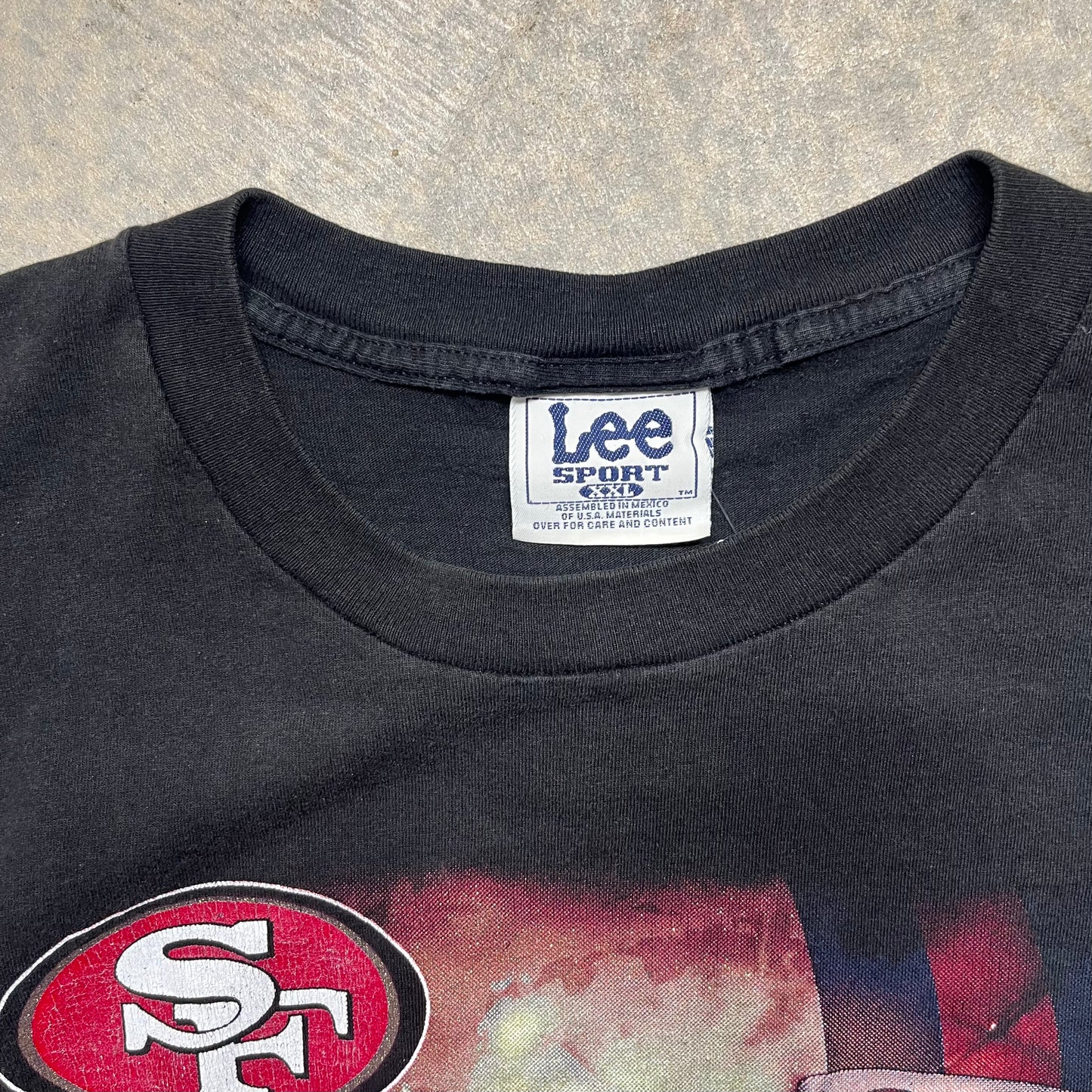 Vintage 49ers Lee Sport Black T-Shirt XL NFL 90s