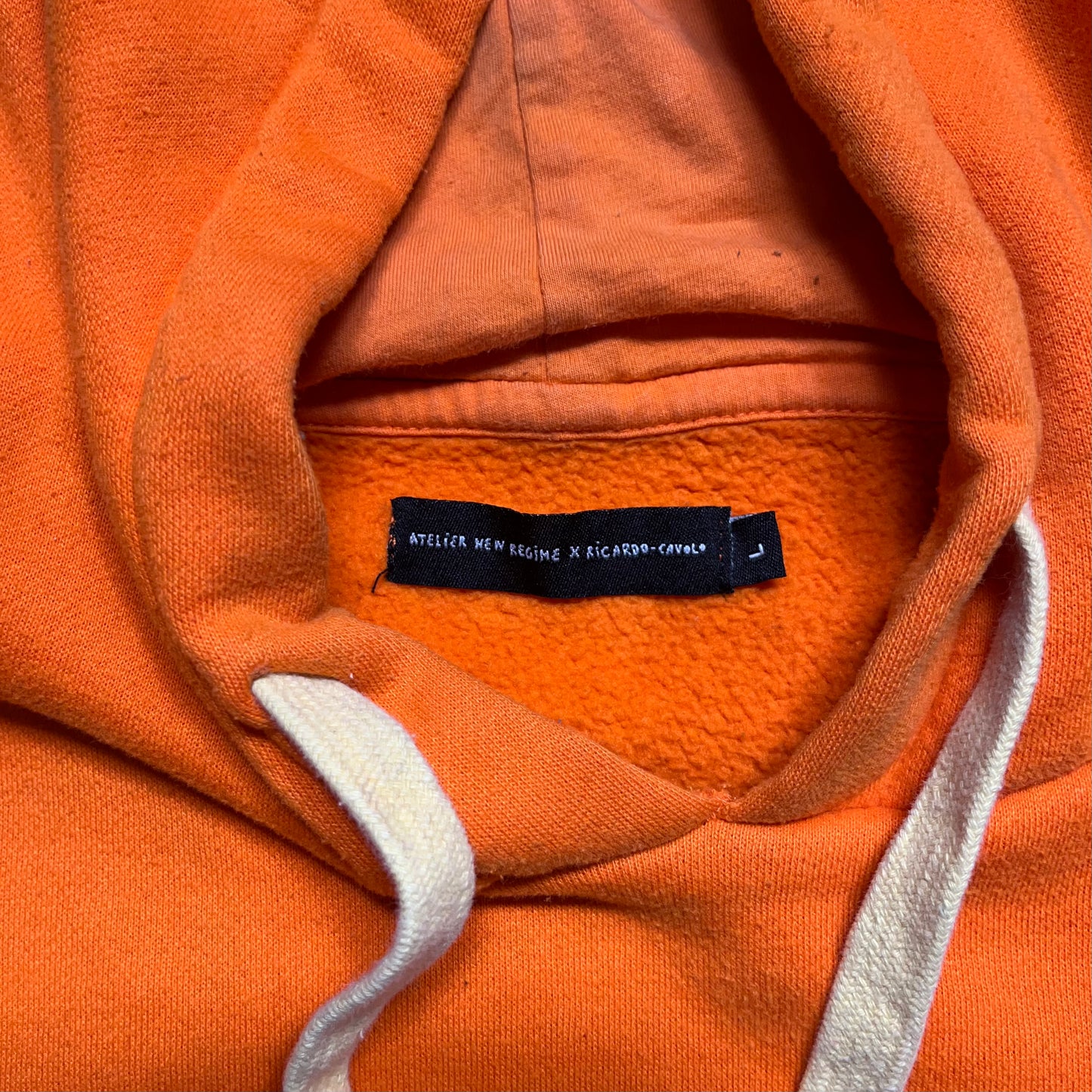 New Regime Embroidered Orange Hooded Sweatshirt Large