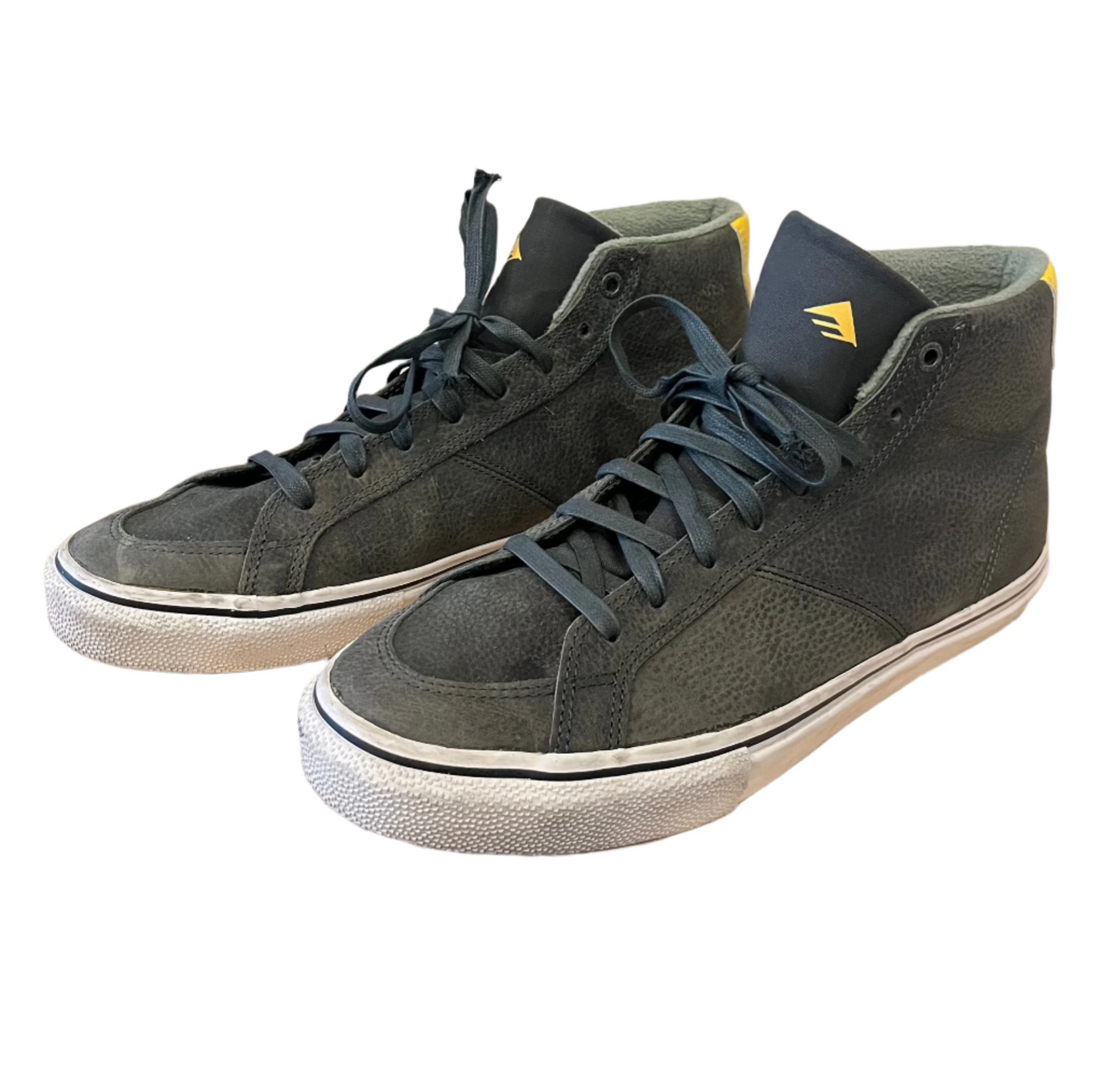 Sneakers, Emerica Omen Green and Gold Hi Top Men's 11