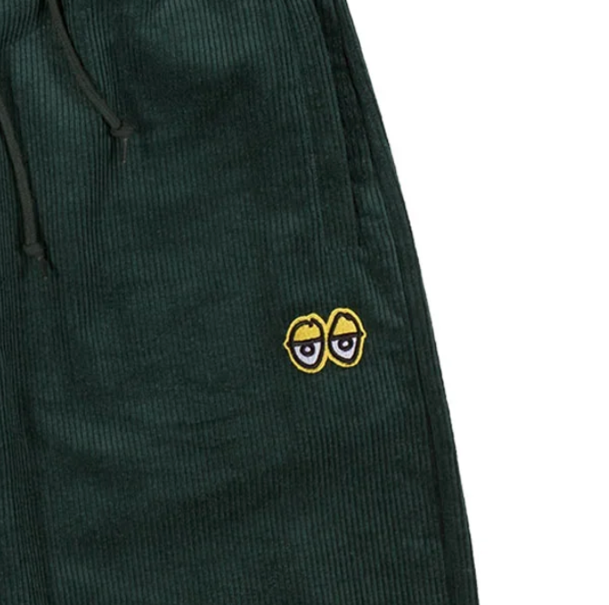 Pants, Krooked Eyes Green Corduroy