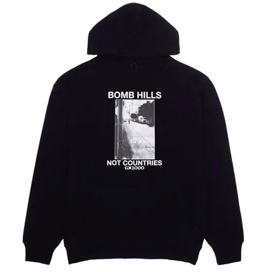 GX1000 BOMB HILLS NOT COUNTRIES HOODIE BLACK