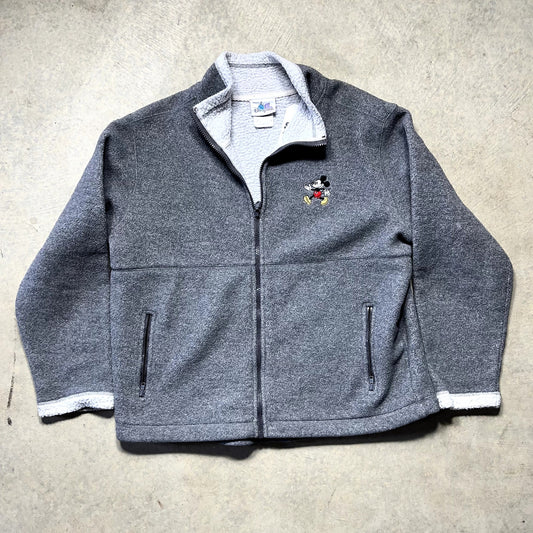 Vintage Disney Micky Mouse Full Zip Fleece Size Medium
