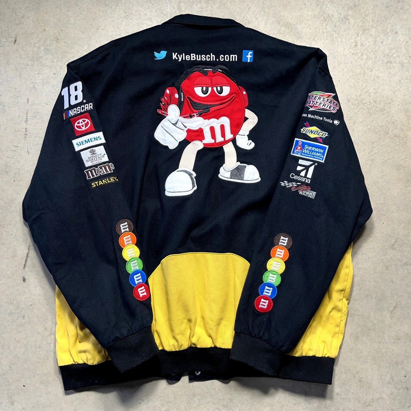 Kyle Busch JH Design M&M's NASCAR racing jacket Size 4XL